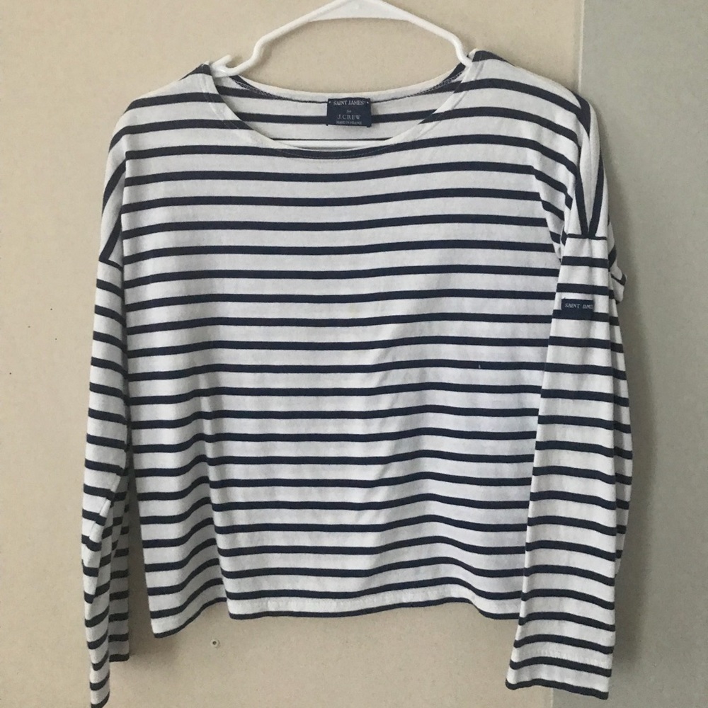 striped j. crew long sleeve top